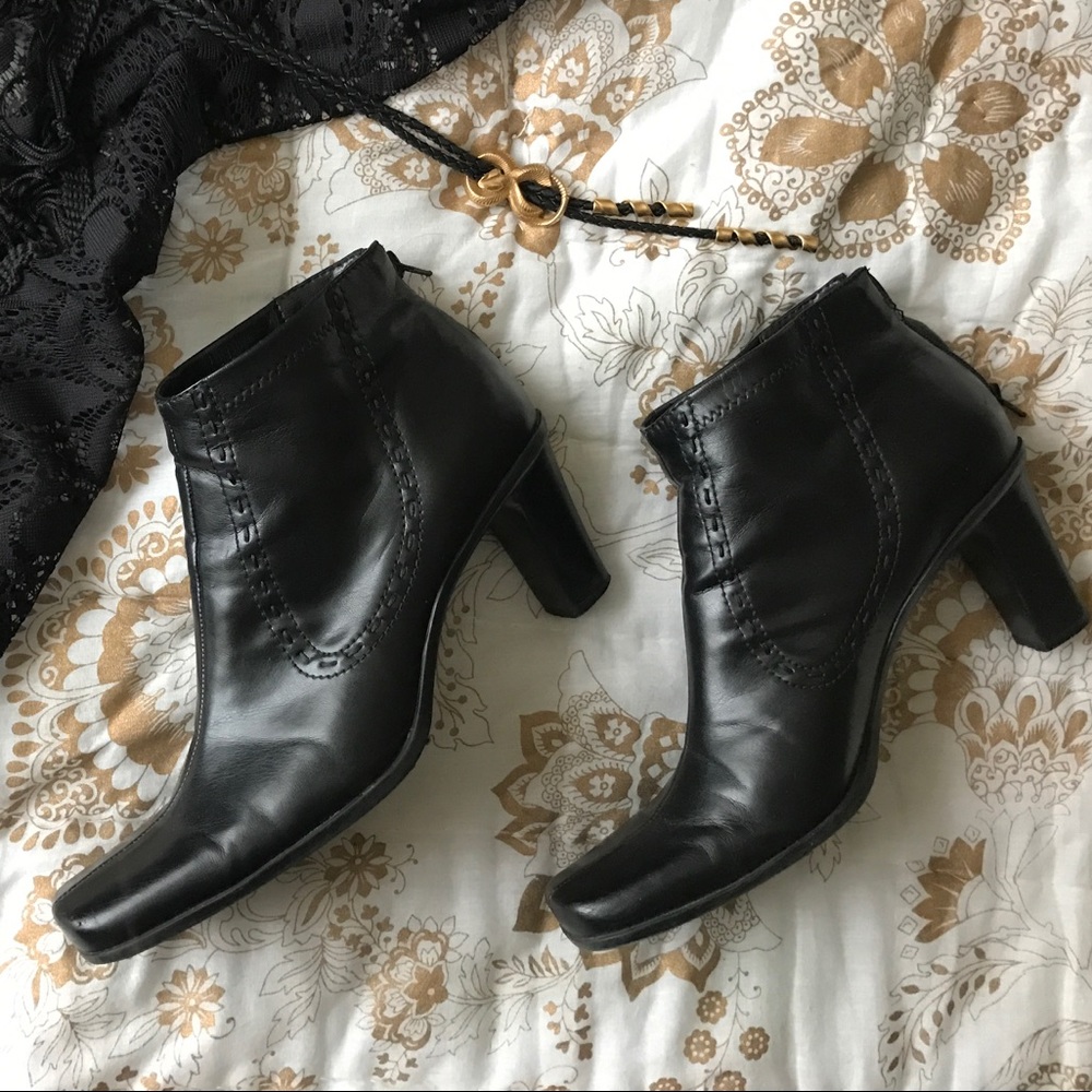 Franco Sarto black ankle boots. Never worn.